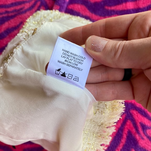 NBD tweed cream and gold crop top - Picture 6 of 10